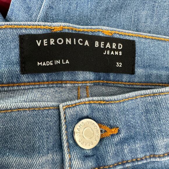 Veronica Beard Sheridan Bell Bottom Jeans Lakeshore Wash Size 32 High Rise - Picture 9 of 11